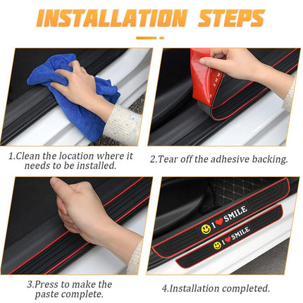4PCS Car Threshold Bar Sticker Pedal Strip Anti Collision Door Sill Protector