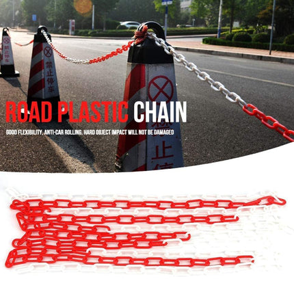 Plastic Warning Barrier Chain 25m Red White - Temporary Construction Use