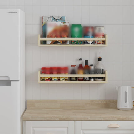 2PCS Solid Wood Wall Mounted Shelf Sturdy Durable Easy Installation Home Decor