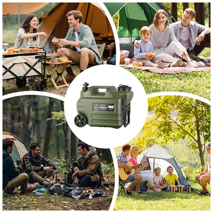 28L Portable Camping Water Storage Tank with Tap Leak Proof Easy Carry Handheld