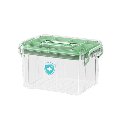 Medicine Storage Box Transparent Multi Layer First Aid 2 Sizes 2 Colours