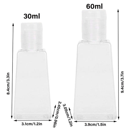 Trapezoidal Plastic Bottles 100PCS 30ML 60ML Clear Refillable Travel Cosmetic Jar