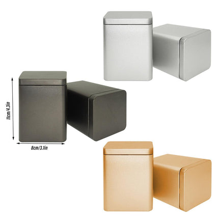 10PCS Tea Can Sealed Square Storage Box Solid Color Frosted Iron Container