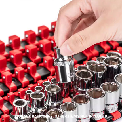 9PCS Socket Holder Rail Organizer 1/4 3/8 1/2 Inch for Garage Workshop Tool Use