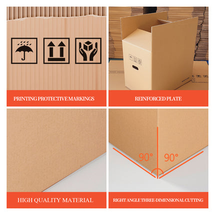 10PCS Portable Hard Cardboard Box Built In Handle Moving Shipping Storage Use