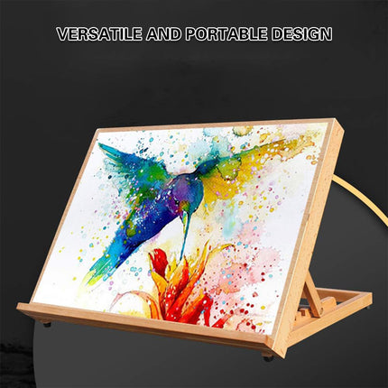 Tabletop Solid Wood Easel Wooden Display Stand Natural Wood Adjustable Durable