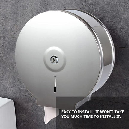 Stainless Steel Toilet Paper Box Large Roll Dispenser Waterproof Tissue Holder