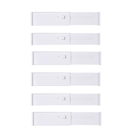 Adjustable Drawer Dividers 6 Pack White 27 to 47cm
