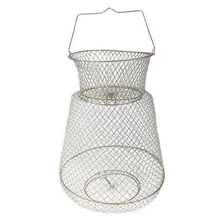 Folding Fish Trap Mesh Cage Portable Fishing Net Guard Pocket for Catching Fish