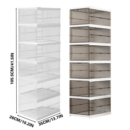 Home Foldable Shoe Box Dustproof Storage Thickened Movable Transparent Cabinet