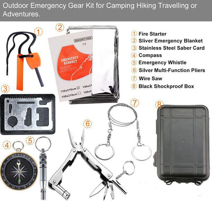 Outdoor Emergency Survival Equipment Set for Hiking Camping Disaster Prep Use