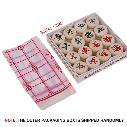 Chinese Birch Wood Chess Set with Laser-Engraved Pieces and Board