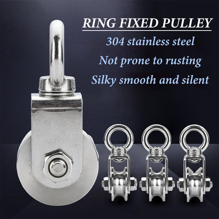 Stainless Steel Pulley Wheel Lifting Ring Wire Rope Roller For Hoist Rail