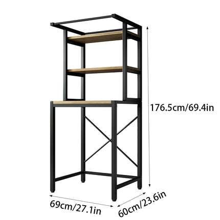Over Washing Machine 3 Tier Storage Rack White or Black