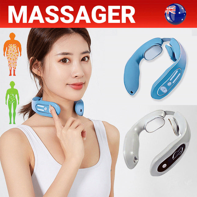 Portable Neck and Shoulder Massager with Heat and Pulse Function