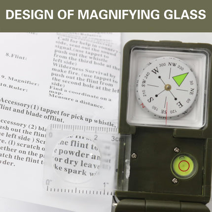 10 in 1 Multifunctional Compass for Outdoor Survival Hiking Camping Navigation