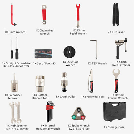 Bike Hand Bicycle Repair Tool Kit YC 728 in Case
