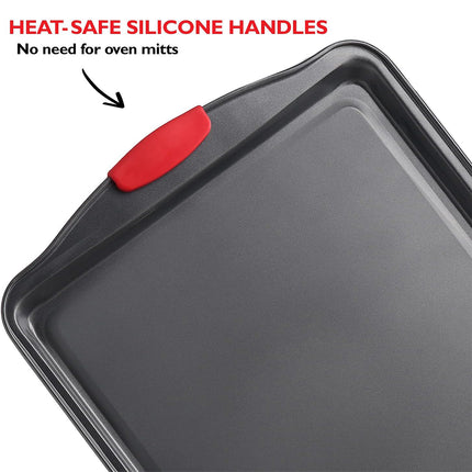 3PCS High Temp Non Stick Home Baking Tray Oven Safe Durable for Cakes Breads