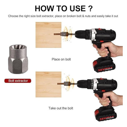 26pcs Multi Size Bolt Extractor Kit Broken Screw Removal Tool Damaged Thread