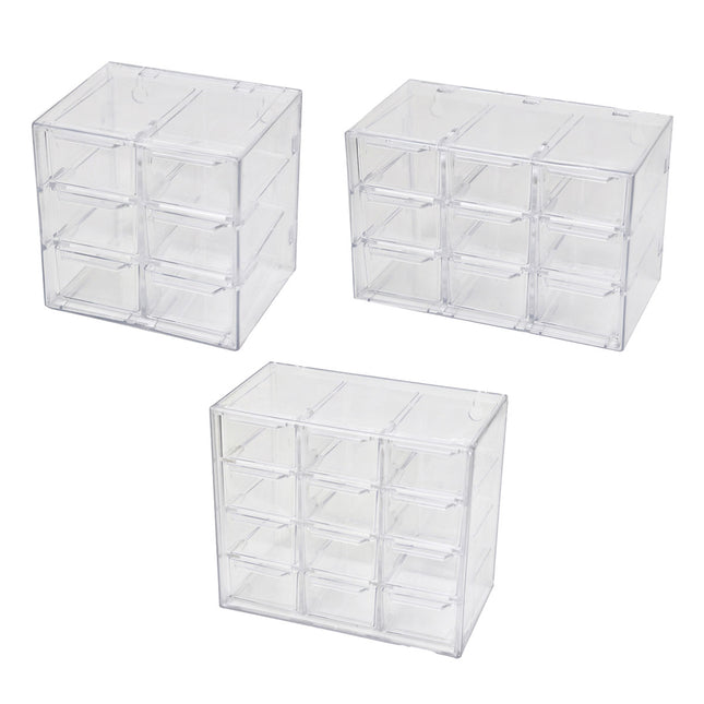 Storage Organizer Box Mini Plastic Desktop Drawers Desk Craft Cabinet For Office