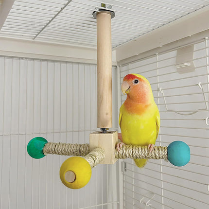 Parrot Toy Rotating Station Stand for Parrots Cockatiel Bird For Small Birds
