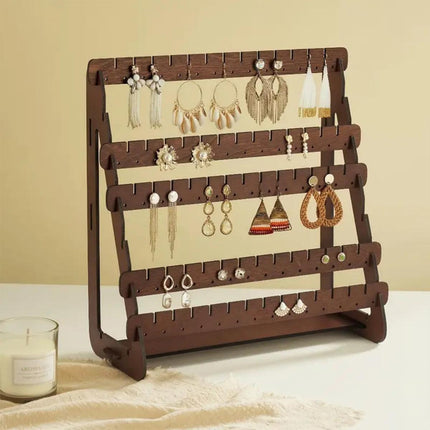 Vintage Wooden Earring Holder Jewelry Display Stand Organizer for Earrings