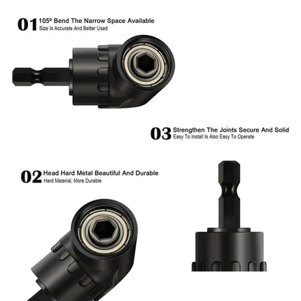 3PCS Universal Adapter Hexagon Shank to Square Head Connecting Rod for Tools