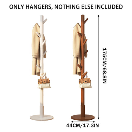 Floor Coat Rack with 8 Hooks Space Saving Standing Clothes Hanger Organiser