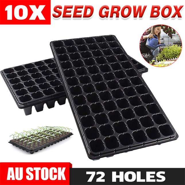 10x 72 Hole Plant Seed Grow Box Seedling Starter Tray for Plant Propagation