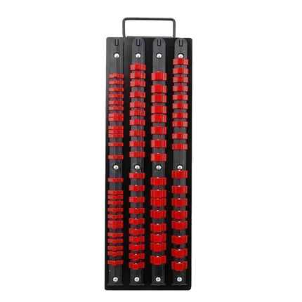 Socket Rack 4 Row 1/4 3/8 1/2 Drive Rail Wall Mounted Tool Holder