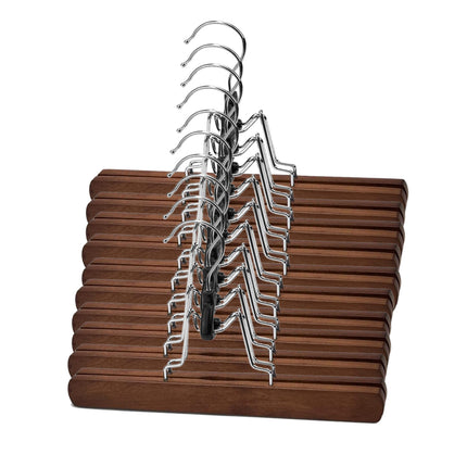 10pcs Solid Wood Skirt Clip Non Slip Hanger Flannel Trouser Clothes Organizer