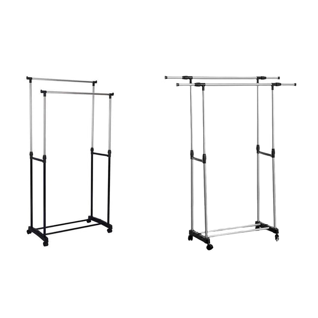 Double Rail Clothes Drying Rack For Indoor Outdoor Laundry Space Saving Durable