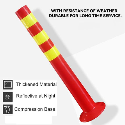 2PCS Road Warning Post Flexible Traffic Bollard Reflective Parking Driveway