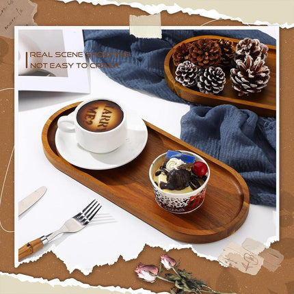 8pcs Wooden Cake Tray Home Serving Tray for Treats Snacks and Desserts Use