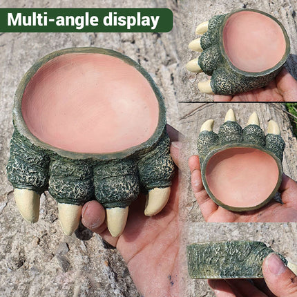 Lizard Claw Shaped Pet Food Water Bowl Durable Resin Non Slip Base Daily Use