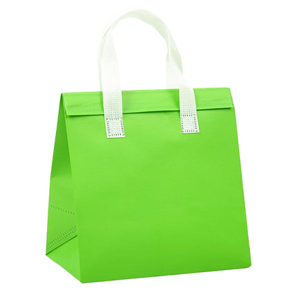 50PCS Green Takeaway Packaging Bags with Handles and Self-Adhesive Seal