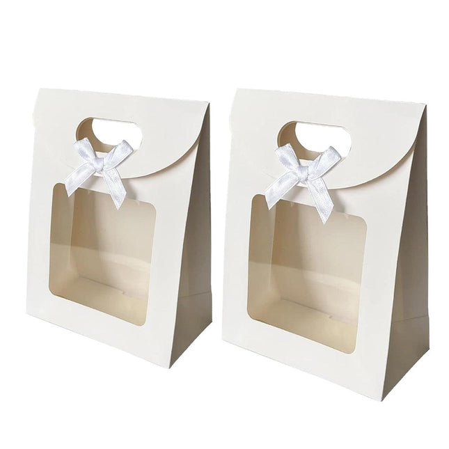 24PCS Bow Flap Tote Bag Reusable Shopping Carry Bag Gift Party Packaging Bag