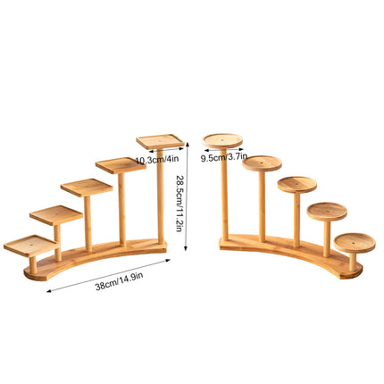 Bamboo Indoor Desktop Flower Stand for Living Room Office MultiTier Plant Holder