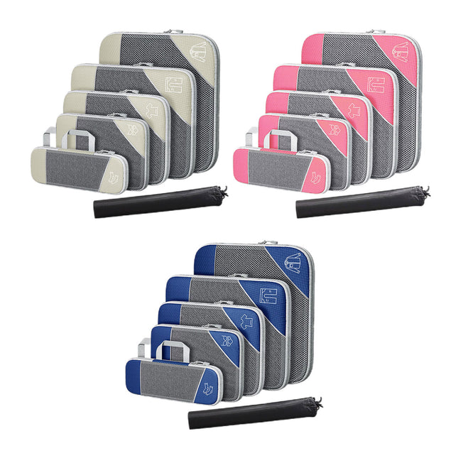 6PCS Compression Packing Cubes Expandable Luggage Storage Bag Travel Packing Bag