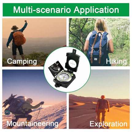 Multi-Function High Precision Compass Sturdy Shockproof for Hiking Camping Travel