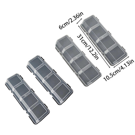 4-Grid Parts Storage Box Plastic Electronic Hardware Accessory Case with Lid ﻿