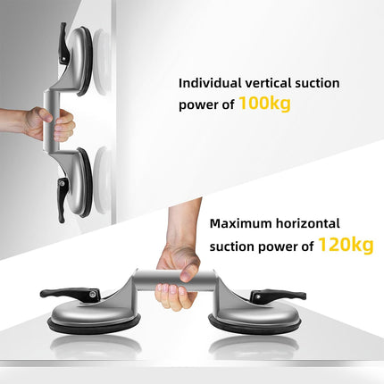 Heavy Duty Double Suction Cup Lifter for Glass Tile Aluminium Handle Strong