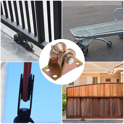 4PCS V-Type Track Wheel Guide Wheel with Bracket Pulley Sturdy Cold-rolled Steel