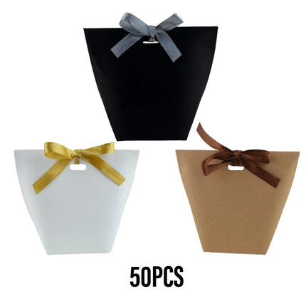 50PCS Kraft Paper Bag Party Candy Treat Storage Bag Recyclable Gift Shopping Bag