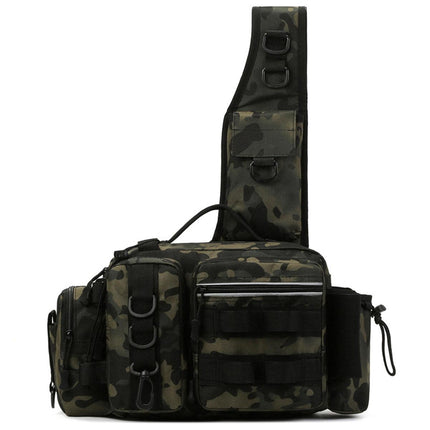Tactical Fishing Backpack Large Capacity Outdoor Waist Chest Bag Camouflage