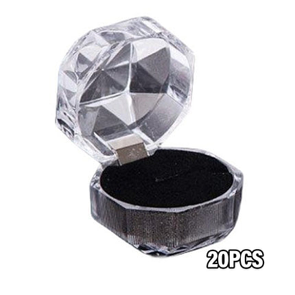 20pcs Acrylic Octagonal Jewelry Ring Earrings Box Transparent Display Cases
