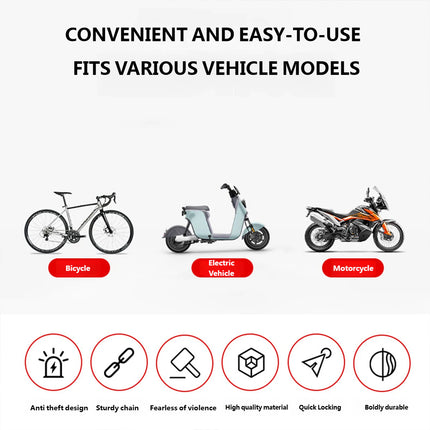 Heavy Duty Chain Lock Motorcycle Bicycle Security Anti Theft Lock For Bike