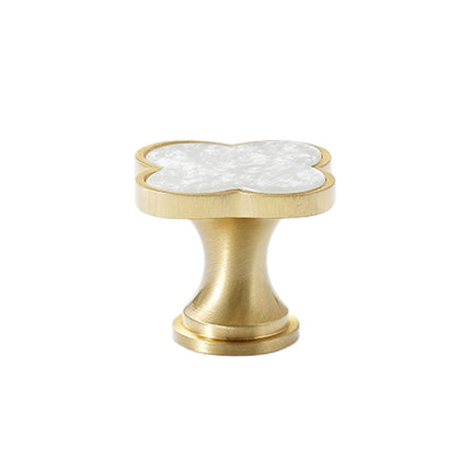 Four Leaf Clover Cabinet Handle Single Hole Vintage Pull for Drawer Door Closet