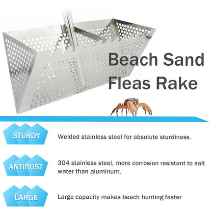 Stainless Steel Sand Screen Collapsible Beach Screen Crab Trap Fishing Gear