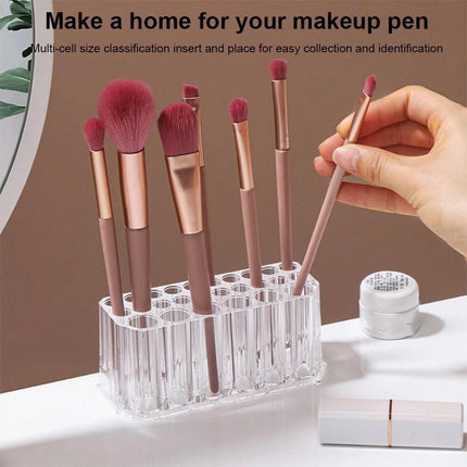 Makeup Brush Holder Cosmetic Organiser with 26 Slots Acrylic Pen Holder Durable